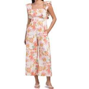 Taylor Women’s Flutter Sleeve Floral Jumpsuit Size Small